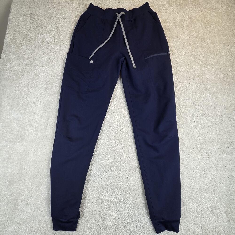Fabletics High Rise On Call Scrub Jogger Pants Blue Womens M Tall Cargo